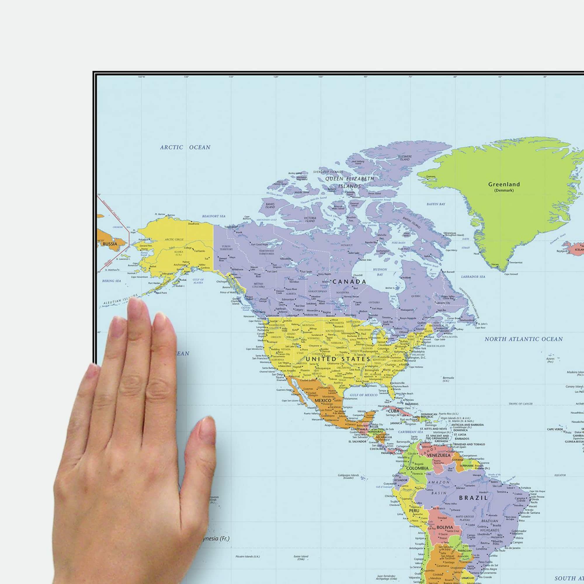 RoomMates Dry Erase Map Of The World Peel & Stick Decals